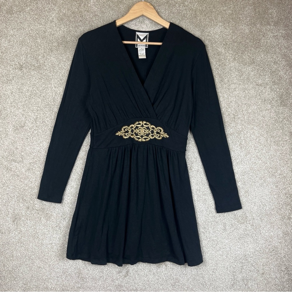 Marc Bouwer Tunic Womens Small Black Long Sleeve Pullover Stretch- 2602*